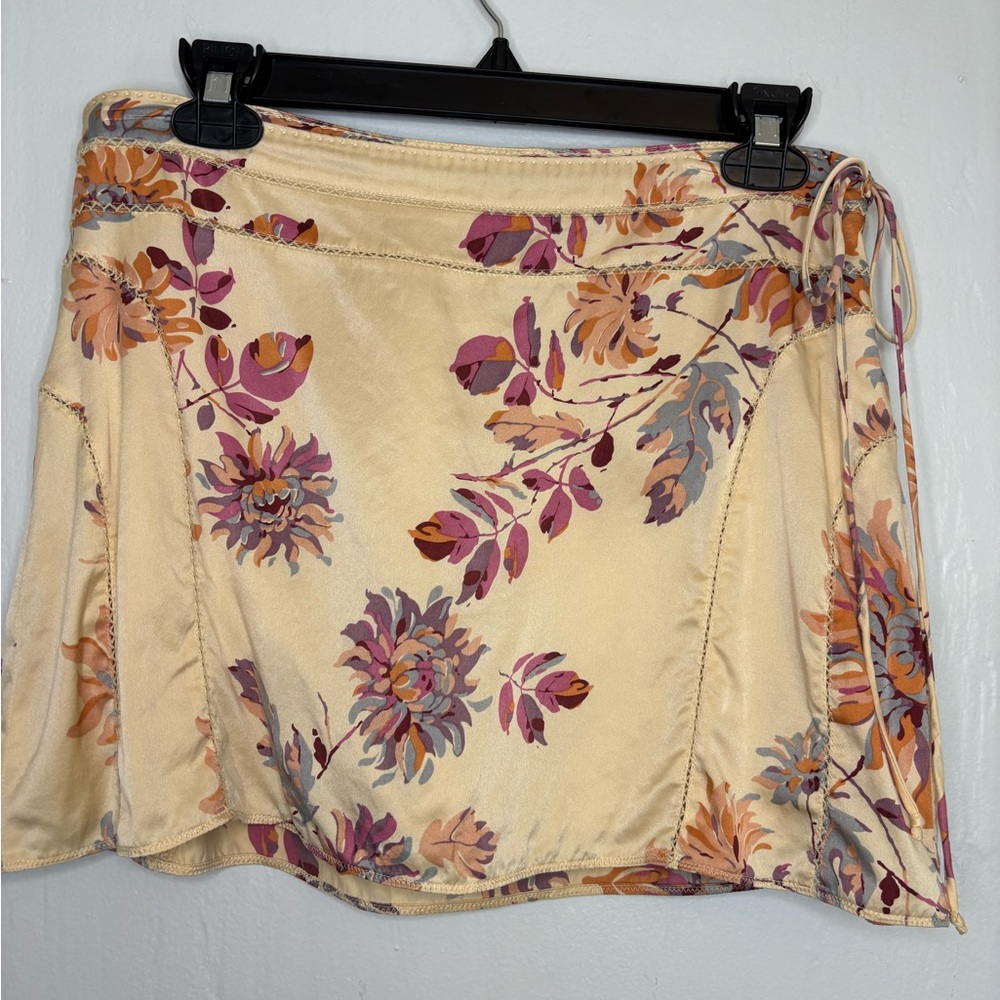 Abercrombie & Fitch Floral Silk Mini Skirt Y2K